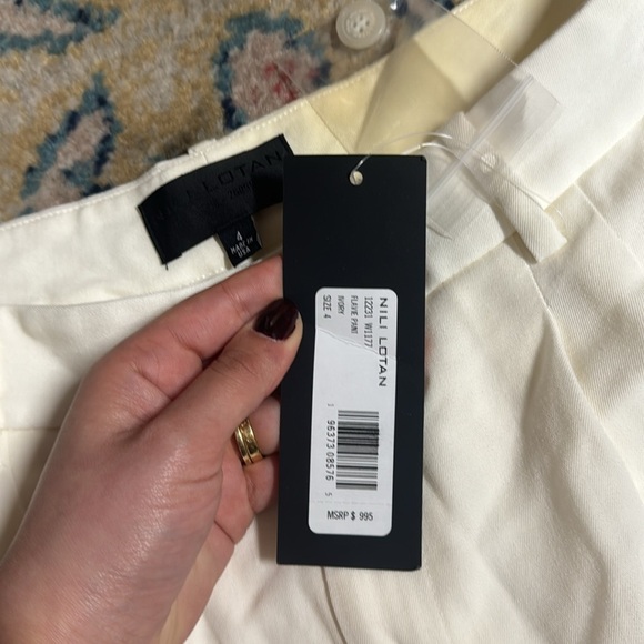 NWT NILI LOTAN Flavie Pant in Ivory size 4 - Picture 7 of 9